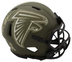 Deion Sanders Autographed Atlanta Falcons Salute Mini Helmet Beckett
