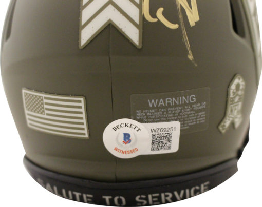 Deion Sanders Autographed Atlanta Falcons Salute Mini Helmet Beckett