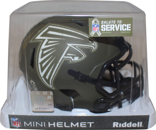 Deion Sanders Autographed Atlanta Falcons Salute Mini Helmet Beckett