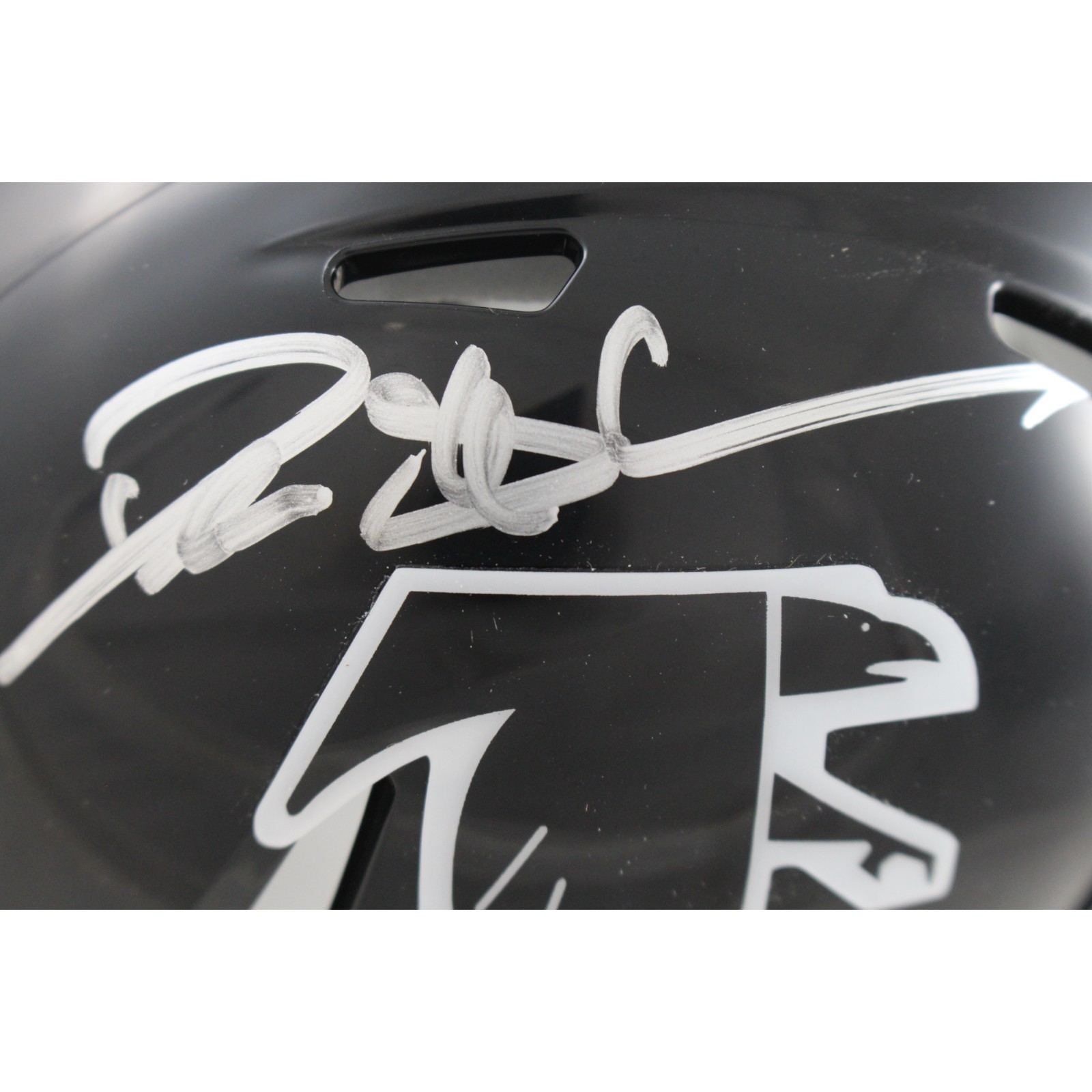 Deion Sanders Autographed Atlanta Falcons TB Mini Helmet Beckett Witness 51735 2 Deion Sanders Autographed Atlanta Falcons TB Mini Helmet Beckett Witness 51735