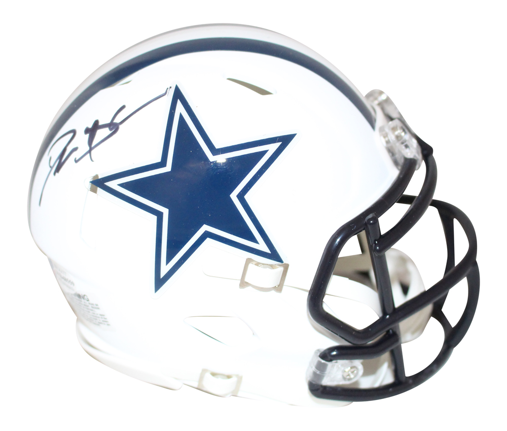 Deion Sanders Autographed Dallas Cowboys Flat White Mini Helmet BAS 27437