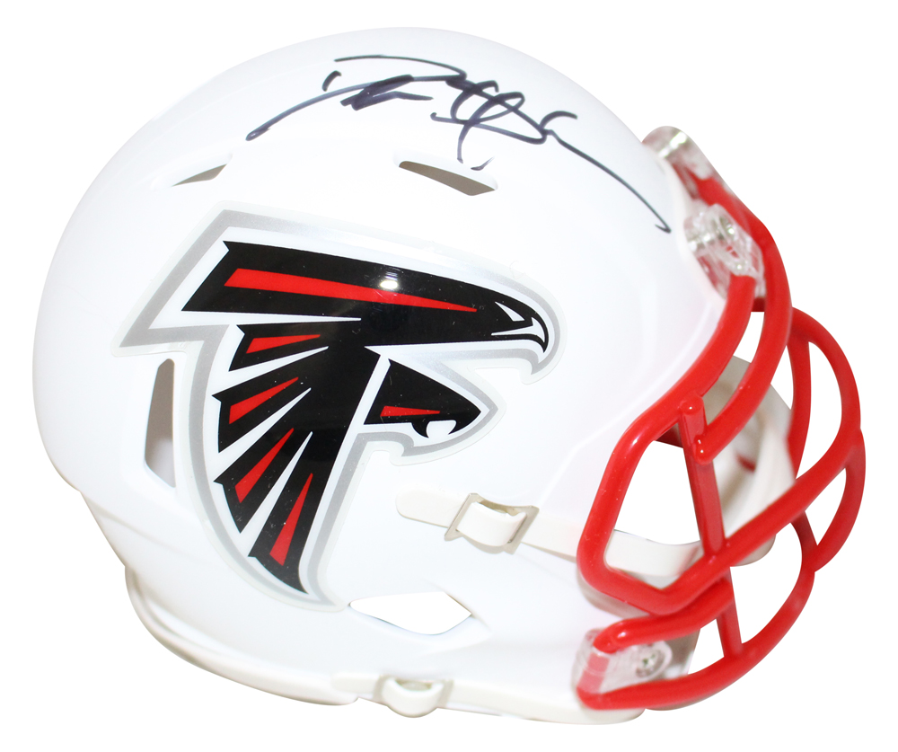 Deion Sanders Autographed Atlanta Falcons Flat White Mini Helmet BAS 27440