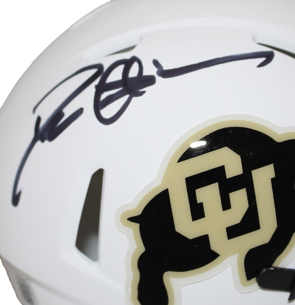 Deion Sanders Signed Colorado Buffaloes White Speed Mini Helmet BAS