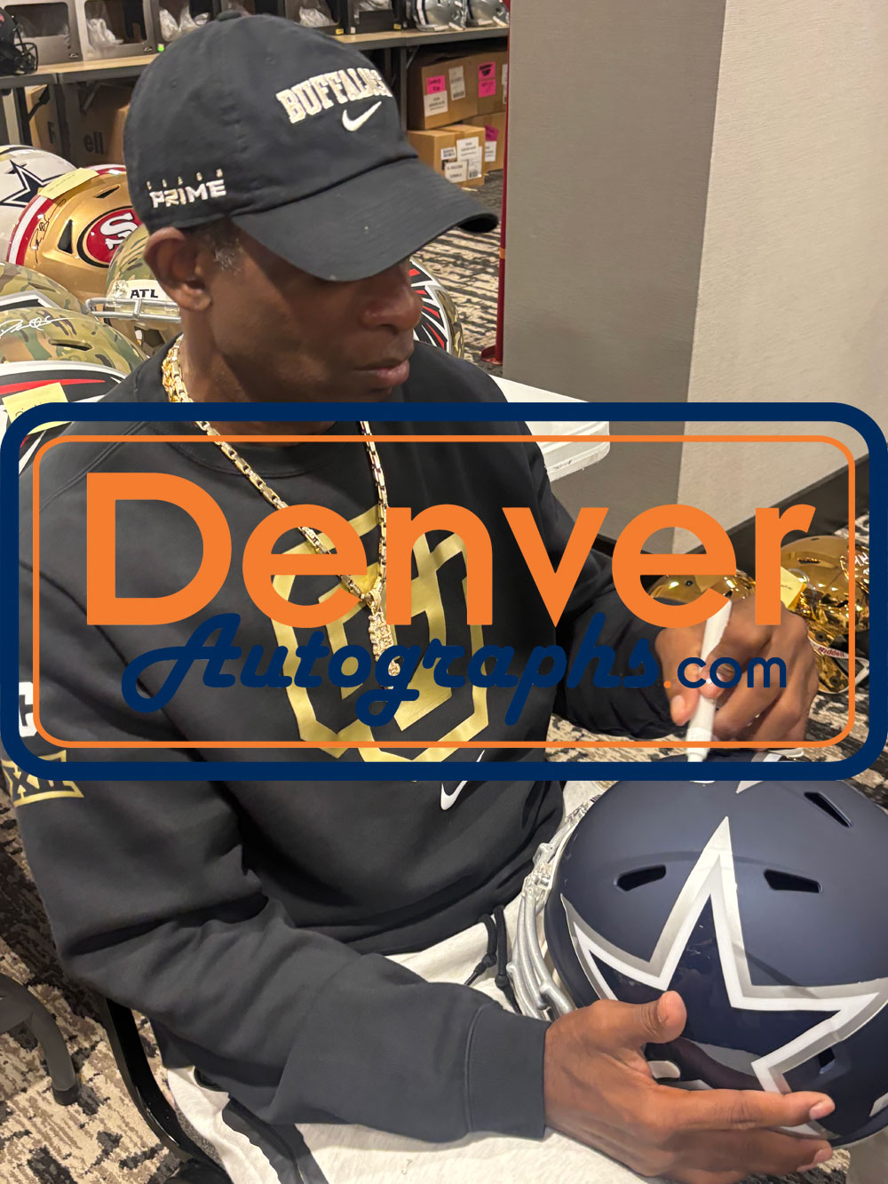 Deion Sanders Autographed Dallas Cowboys F/S AMP Helmet Beckett Witness 51746 6 Deion Sanders Autographed Dallas Cowboys F/S AMP Helmet Beckett Witness 51746