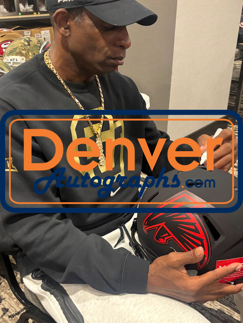 Deion Sanders Autographed Atlanta Falcons Pro Eclipse Helmet Beckett Witness 51728 6 Deion Sanders Autographed Atlanta Falcons Pro Eclipse Helmet Beckett Witness 51728