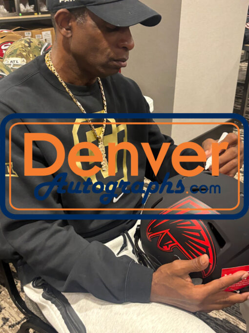 Deion Sanders Autographed Atlanta Falcons Pro Eclipse Helmet Beckett Witness 51728