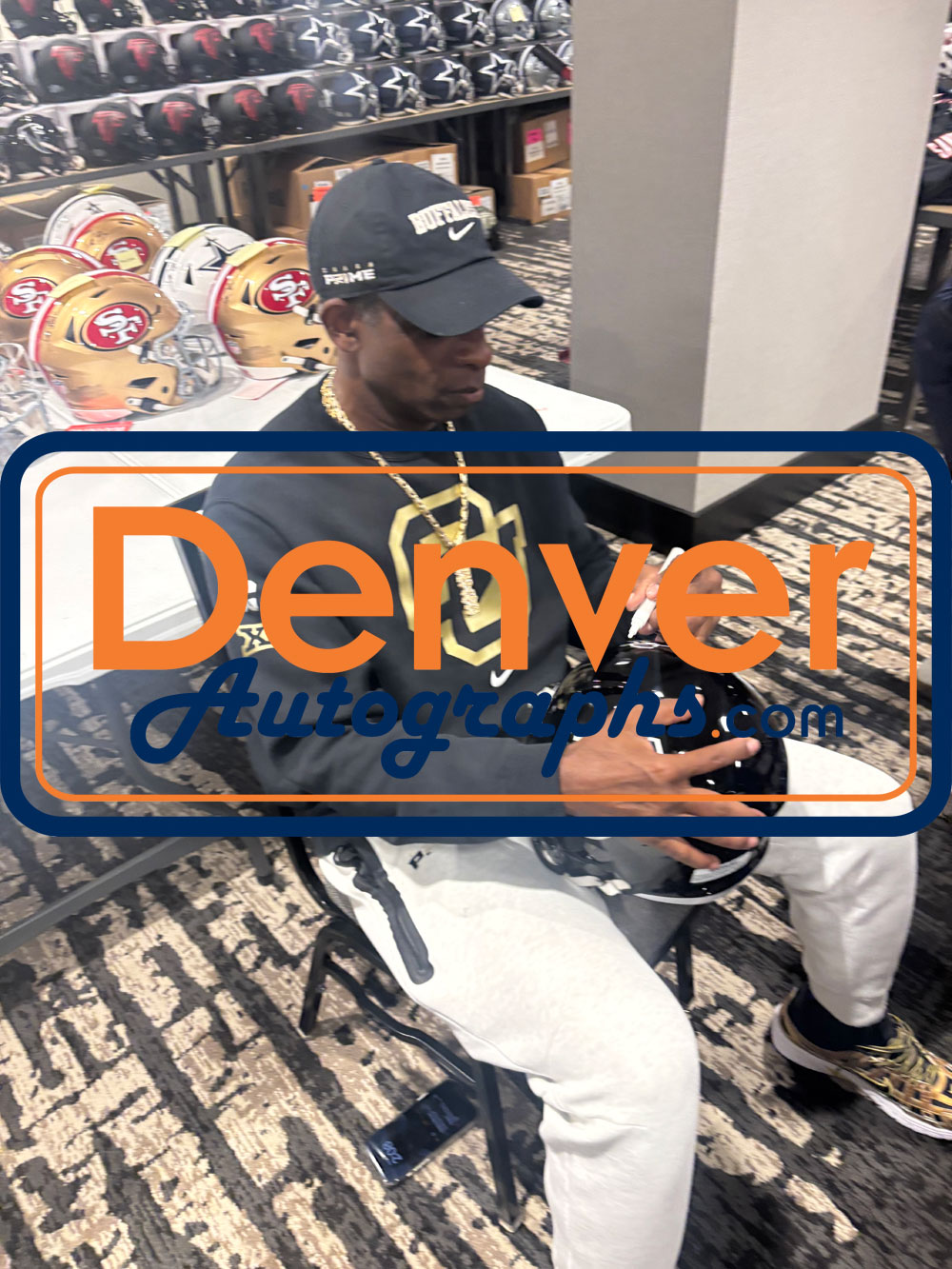 Deion Sanders Autographed Atlanta Falcons F/S TB Helmet Beckett Witness 51730 6 Deion Sanders Autographed Atlanta Falcons F/S TB Helmet Beckett Witness 51730