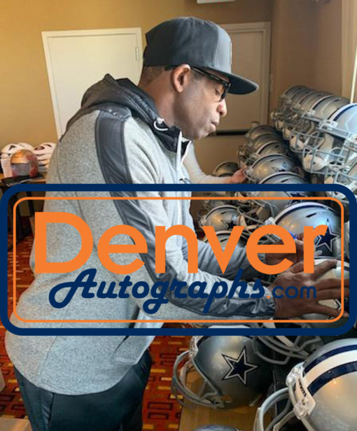 Deion Sanders Autographed/Signed Dallas Cowboys Replica Helmet BAS 25738