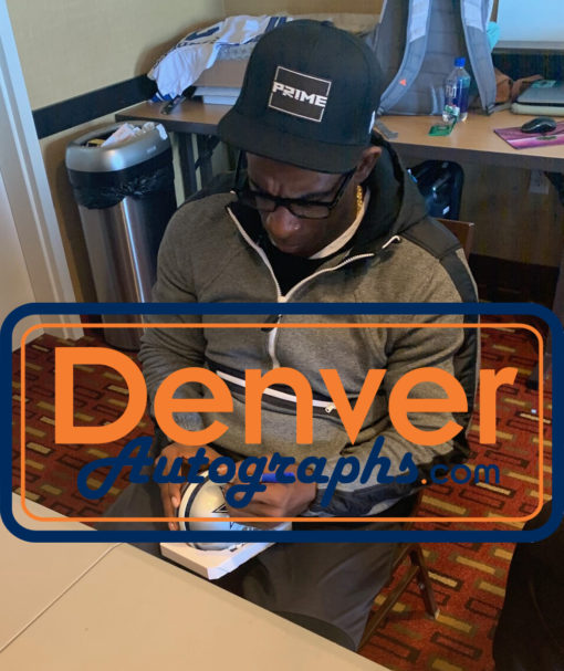 Deion Sanders Autographed/Signed Dallas Cowboys Mini Helmet BAS 25732