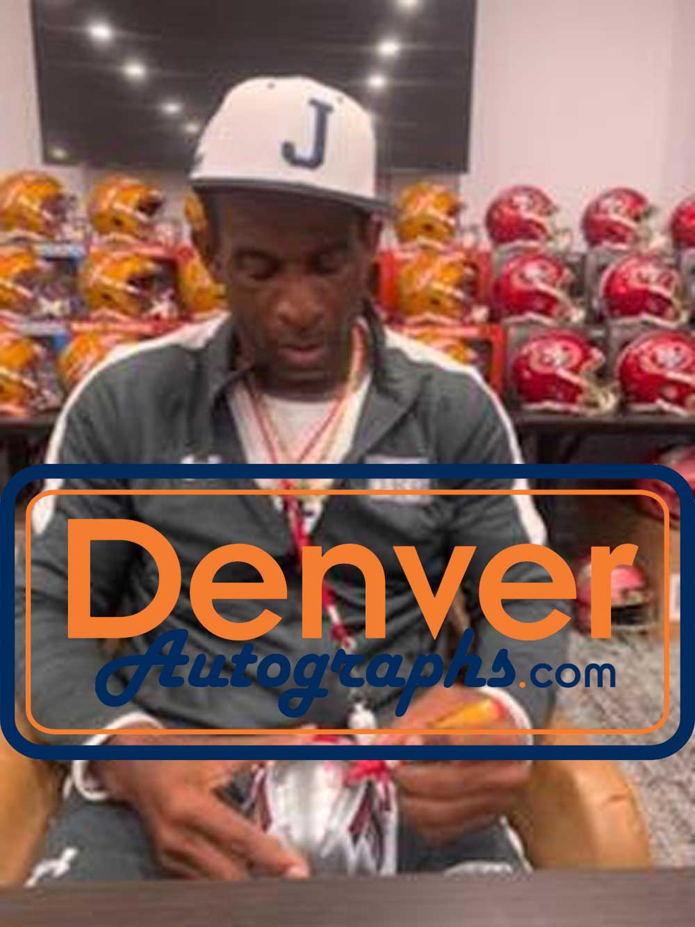 Deion Sanders Autographed Atlanta Falcons Flash Mini Helmet Beckett BAS
