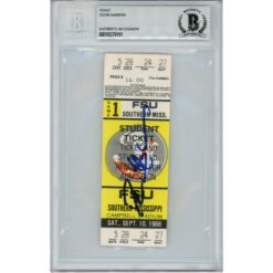 Deion Sanders Autographed Florida State Seminoles 1988 Ticket Beckett 53104