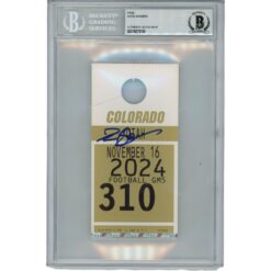Deion Sanders Autographed Colorado Buffaloes Parking Pass Slab Beckett 49670
