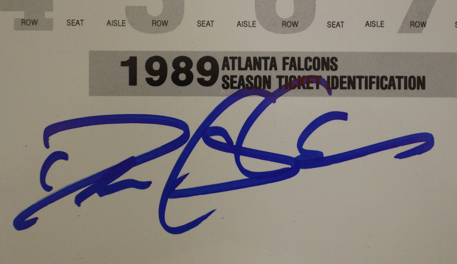 Deion Sanders Signed Atlanta Falcons 1989 Season Ticket Proof Sheet BAS