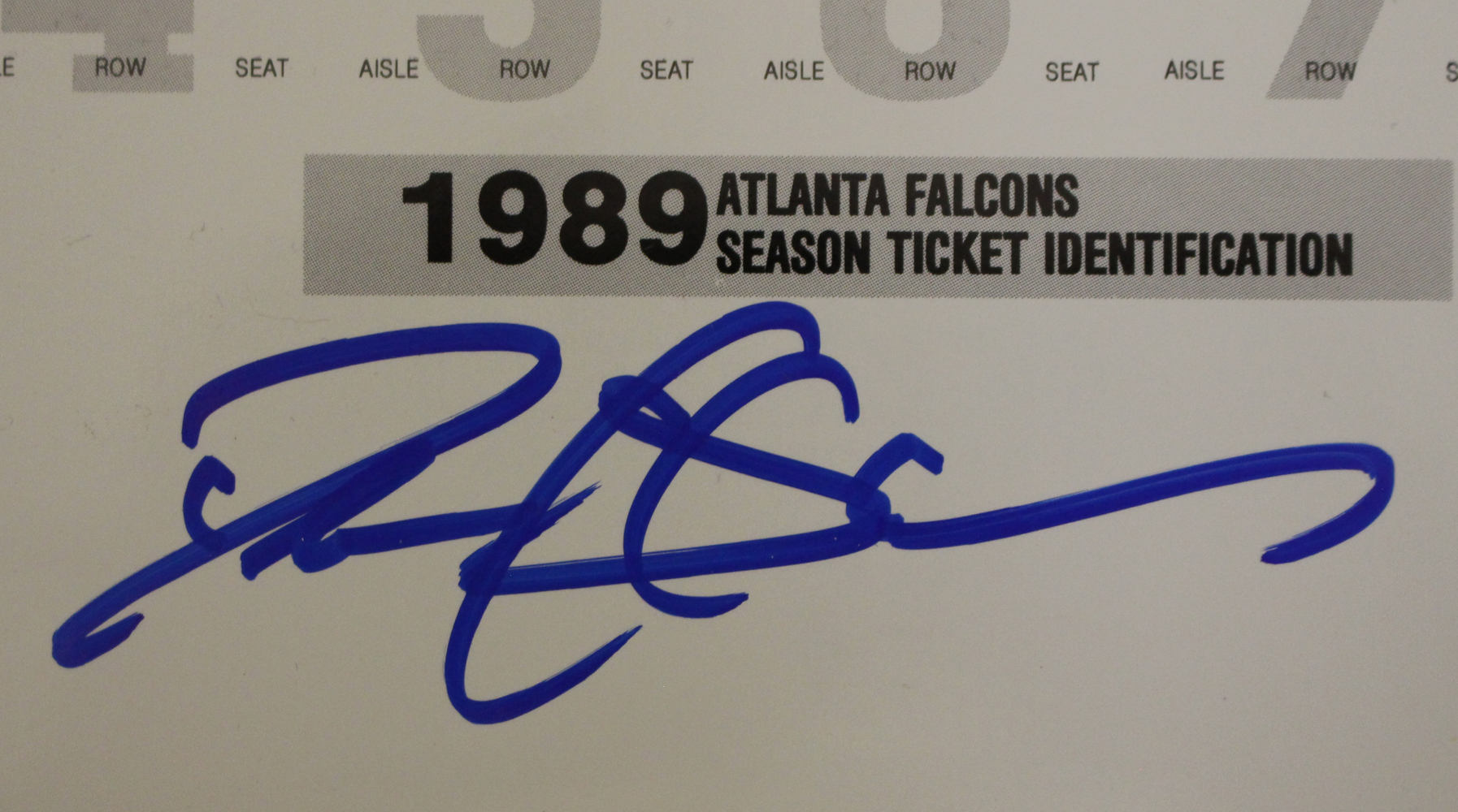 Deion Sanders Signed Atlanta Falcons 1989 Season Ticket Proof Sheet BAS