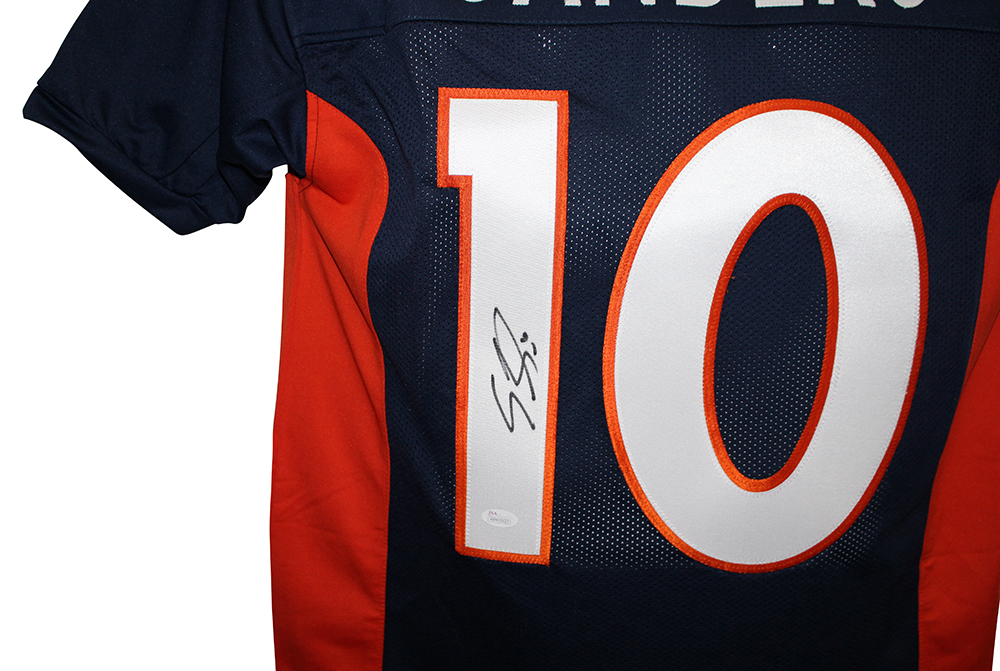 Emmanuel Sanders Autographed/Signed Denver Broncos Blue XL Jersey JSA 14528 Denver Autographs
