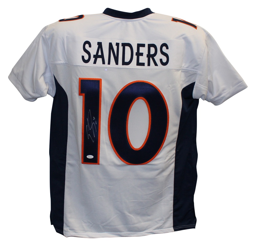 Emmanuel Sanders Autographed/Signed Pro Style White XL Jersey JSA 25983 Denver Autographs