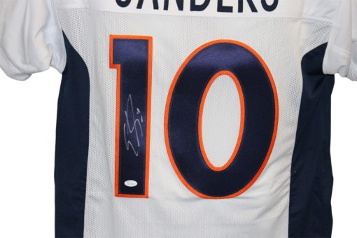 Emmanuel Sanders Autographed/Signed Pro Style White XL Jersey JSA 25983