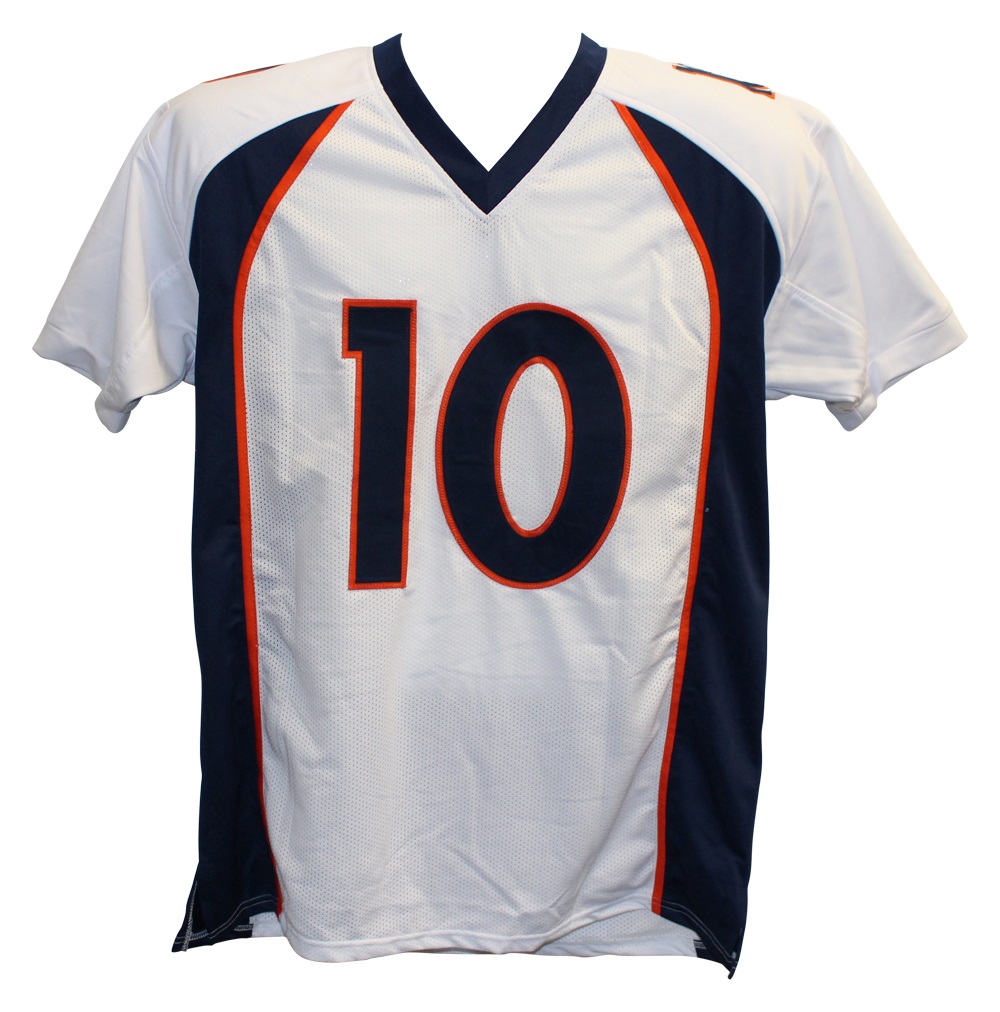 Emmanuel Sanders Autographed/Signed Pro Style White XL Jersey JSA 25983 Denver Autographs