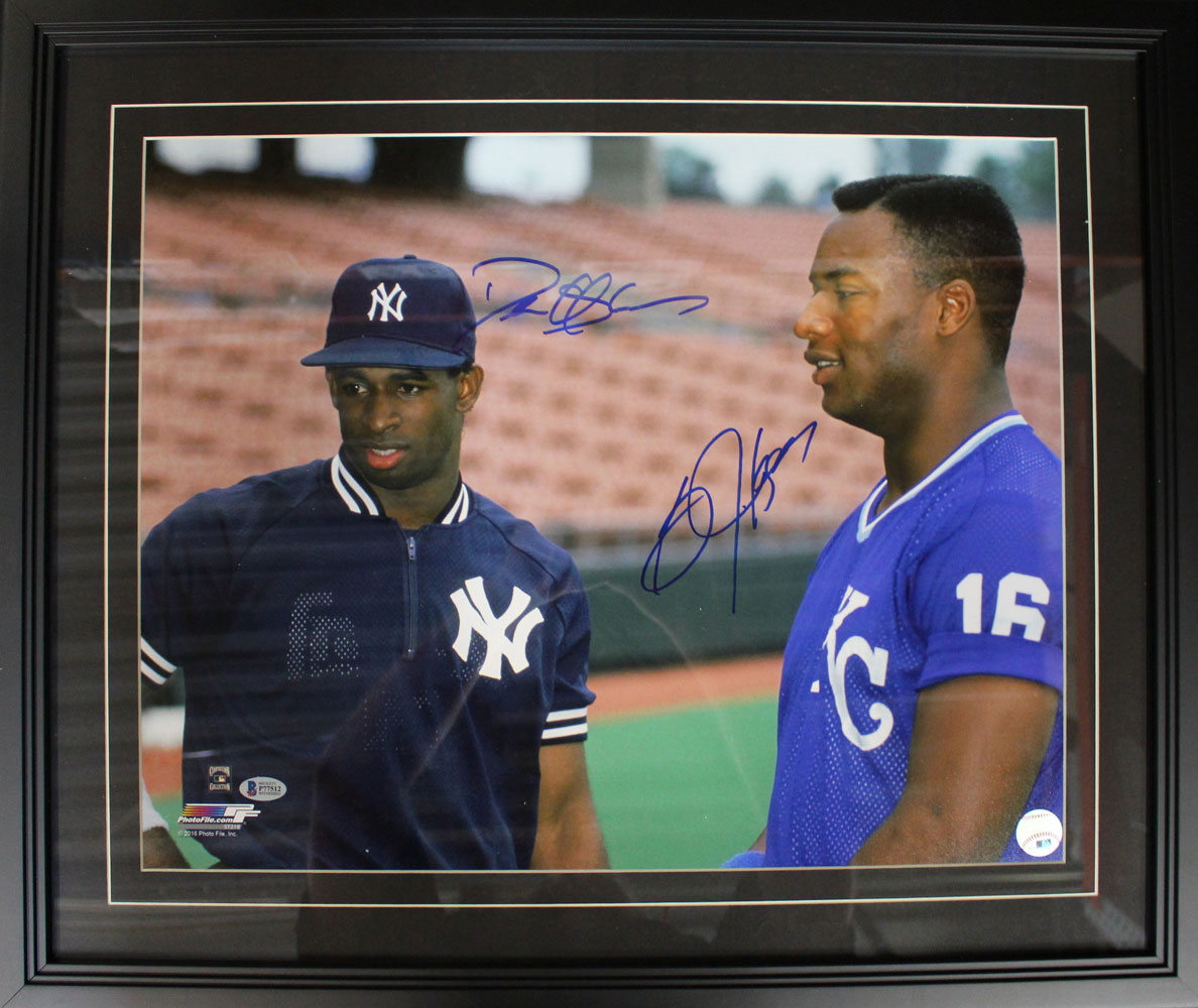 Deion Sanders & Bo Jackson Autographed/Signed Framed 16x20 Photo BAS 26862