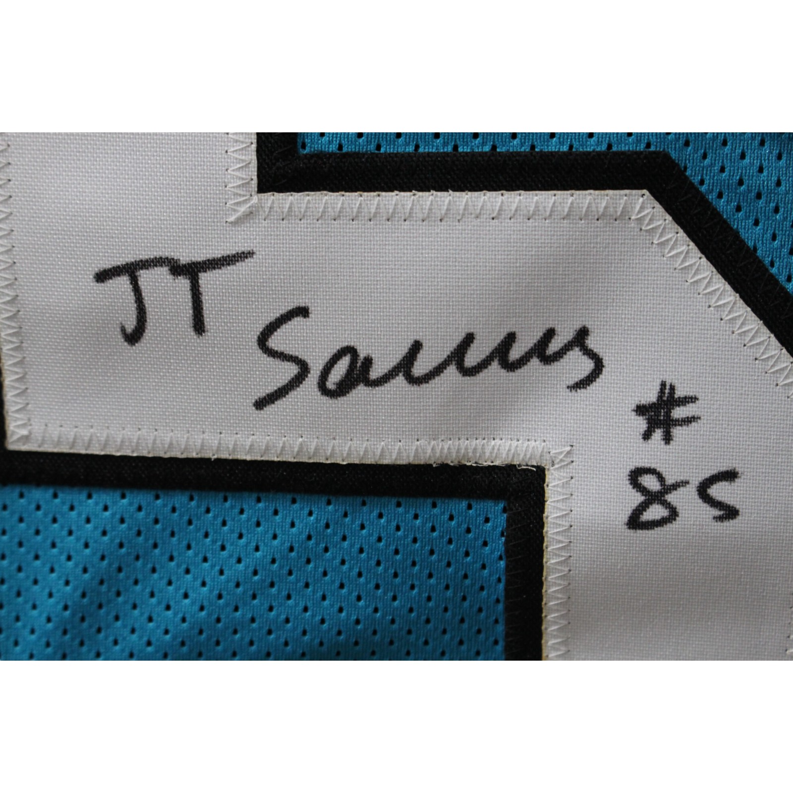 Ja'Tavion Sanders Autographed/Signed Pro Style Blue XL Jersey Beckett 48427