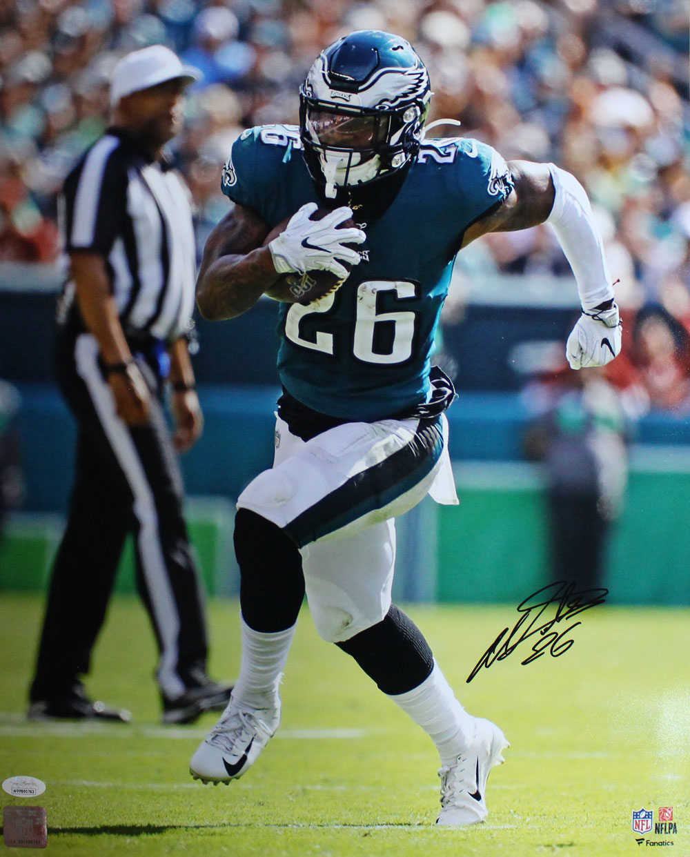 Miles Sanders Autographed/Signed Philadelphia Eagles 16x20 Photo JSA 28053 PF