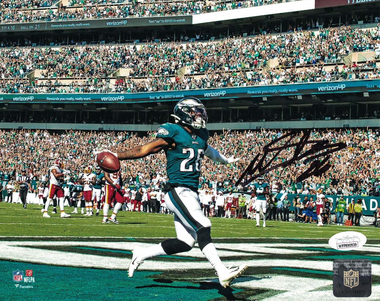 Miles Sanders Autographed/Signed Philadelphia Eagles 8x10 Photo JSA 28051 PF