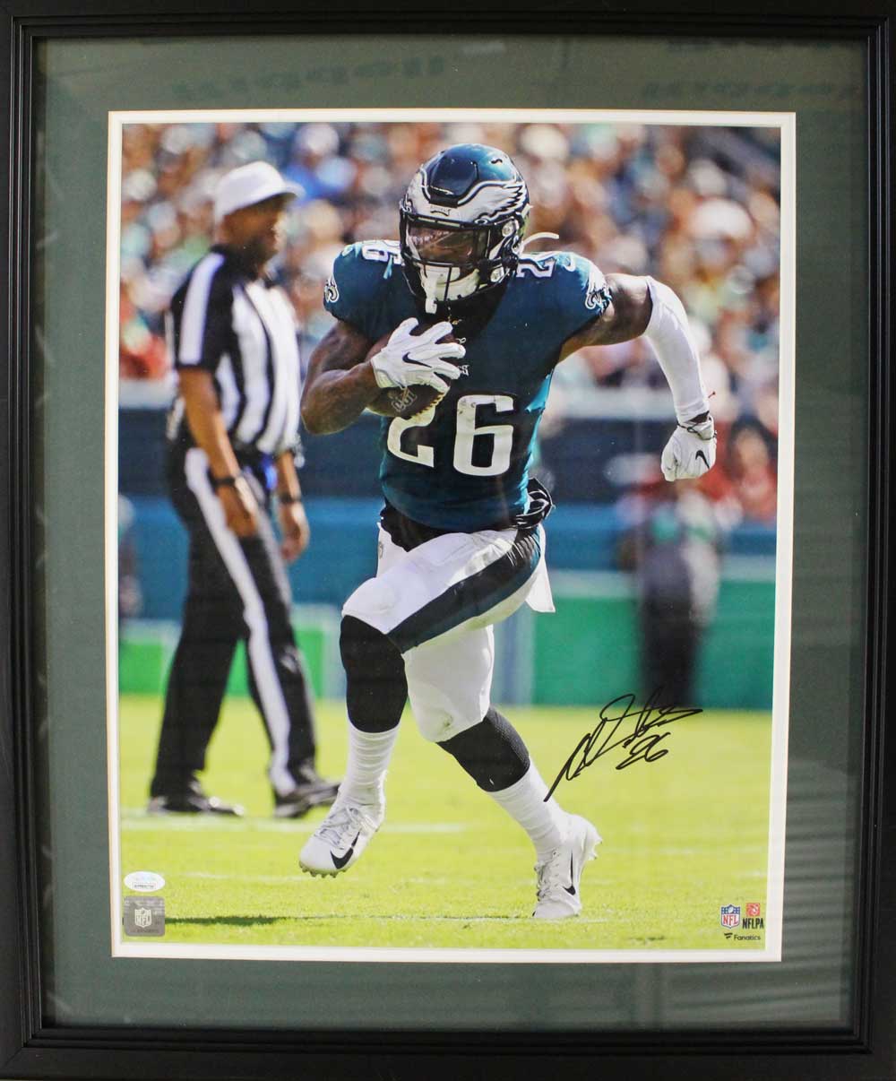 Miles Sanders Autographed Philadelphia Eagles Framed 16x20 Photo JSA 29382