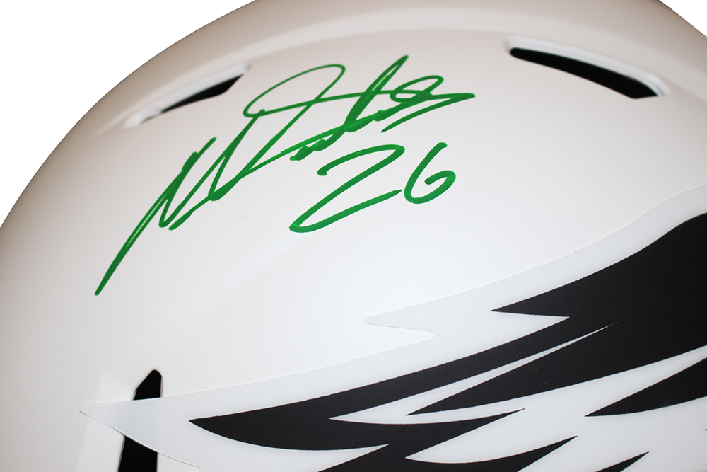 Miles Sanders Signed Philadelphia Eagles Authentic Lunar Helmet Beckett
