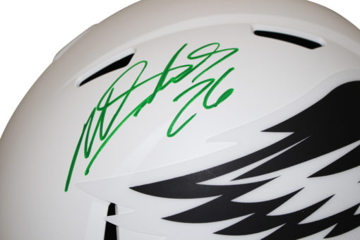 Miles Sanders Autographed Philadelphia Eagles F/S Lunar Helmet Beckett