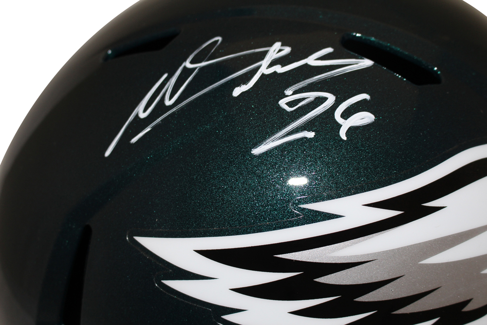 Miles Sanders Autographed Philadelphia Eagles F/S Speed Helmet Beckett