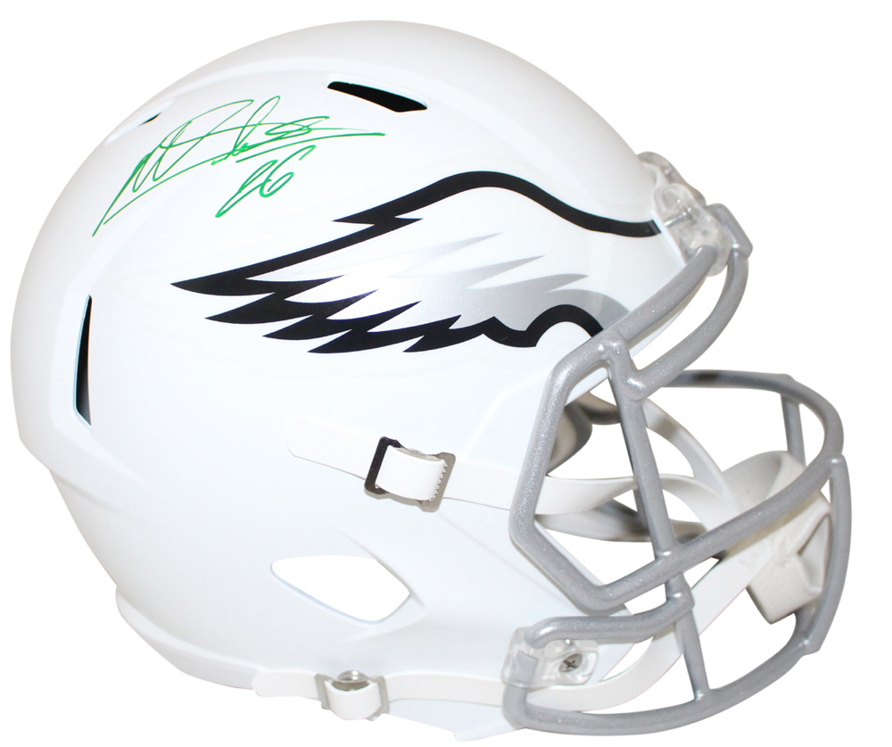 Miles Sanders Autographed/Signed Philadelphia Eagles Flat White Helmet JSA 28024 Denver Autographs
