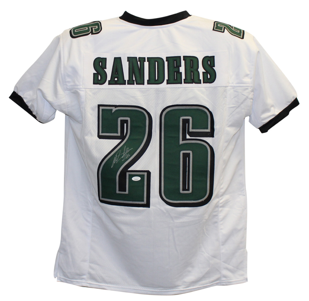 Miles Sanders Autographed/Signed Pro Style White XL Jersey JSA 28019