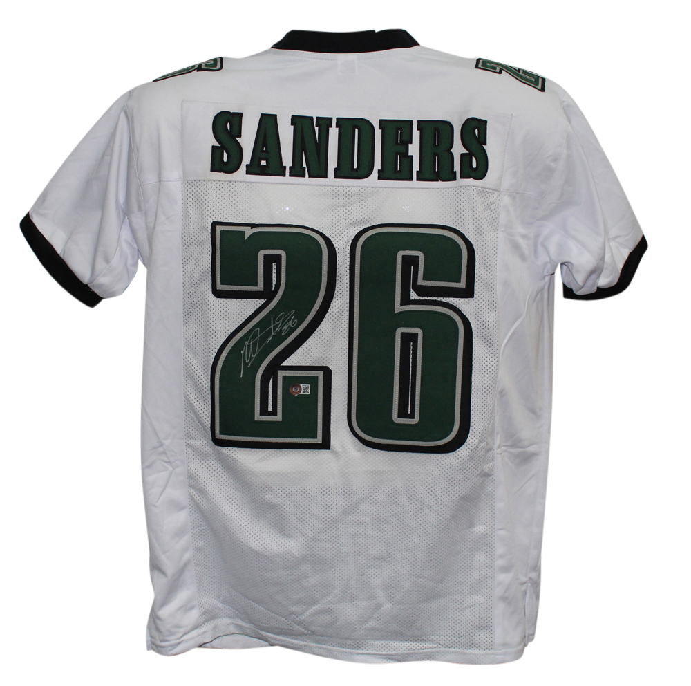 Miles Sanders Autographed/Signed Pro Style White XL Jersey Beckett BAS