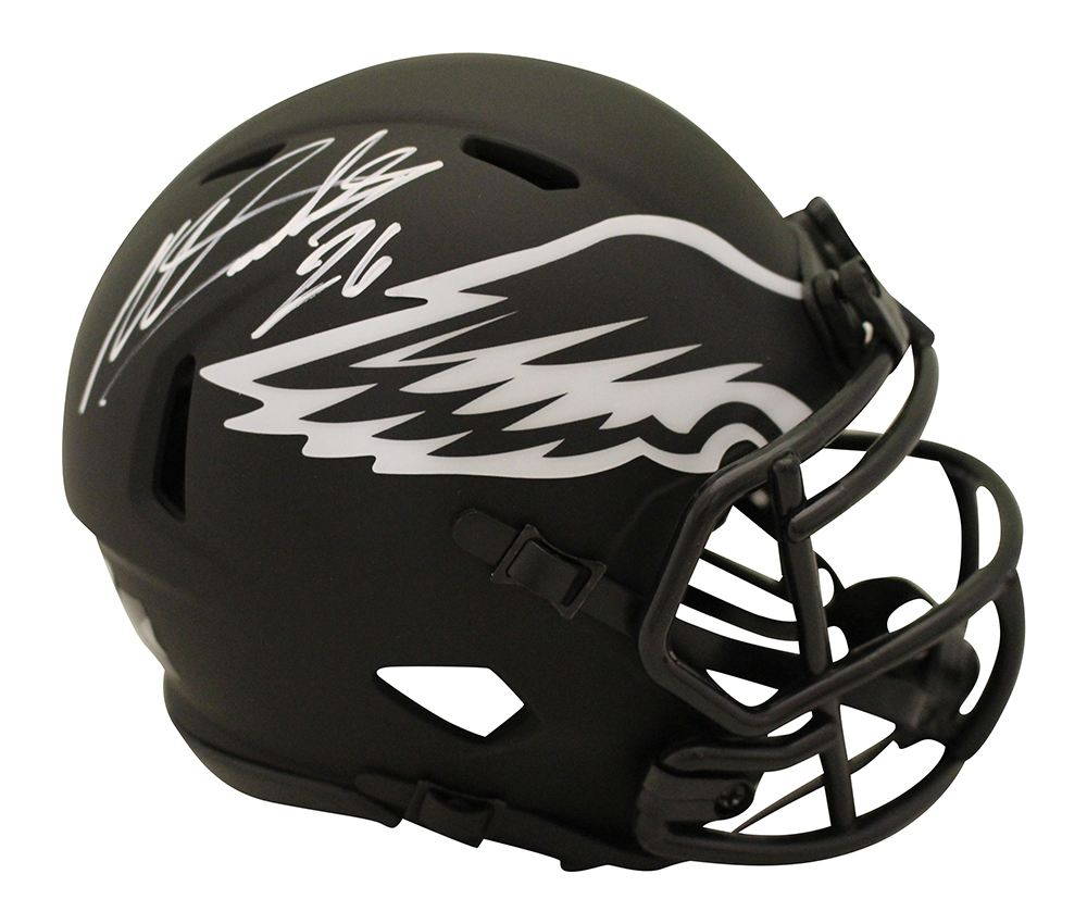 Miles Sanders Autographed Philadelphia Eagles Eclipse Mini Helmet Beckett