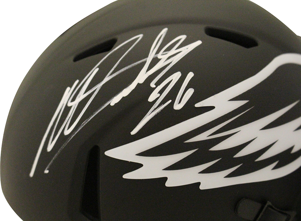 Miles Sanders Autographed Philadelphia Eagles Eclipse Mini Helmet Beckett