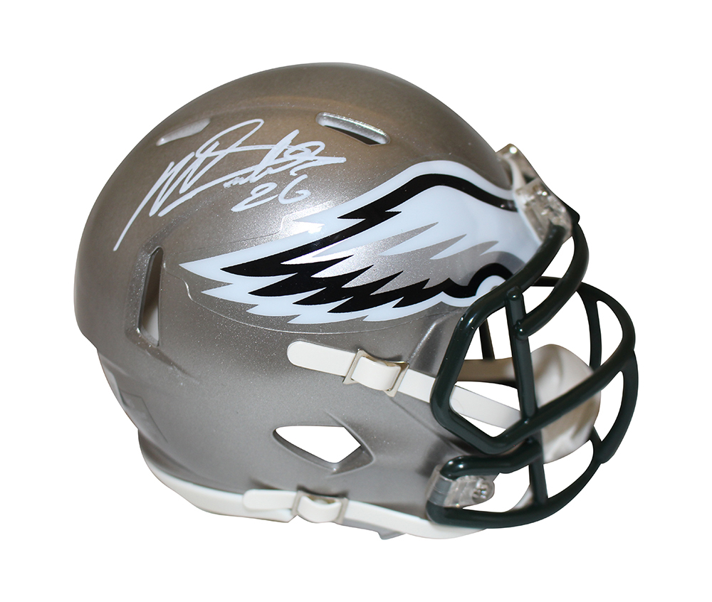 Miles Sanders Autographed Philadelphia Eagles Flash Mini Helmet Beckett
