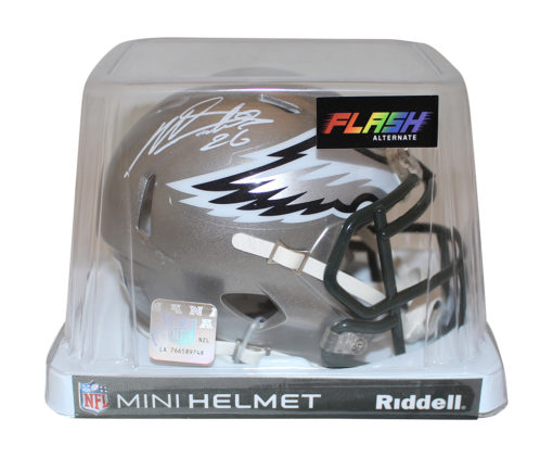 Miles Sanders Autographed Philadelphia Eagles Flash Mini Helmet Beckett