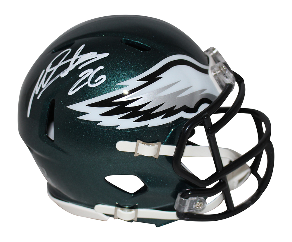 Miles Sanders Autographed Philadelphia Eagles Speed Mini Helmet JSA 29863