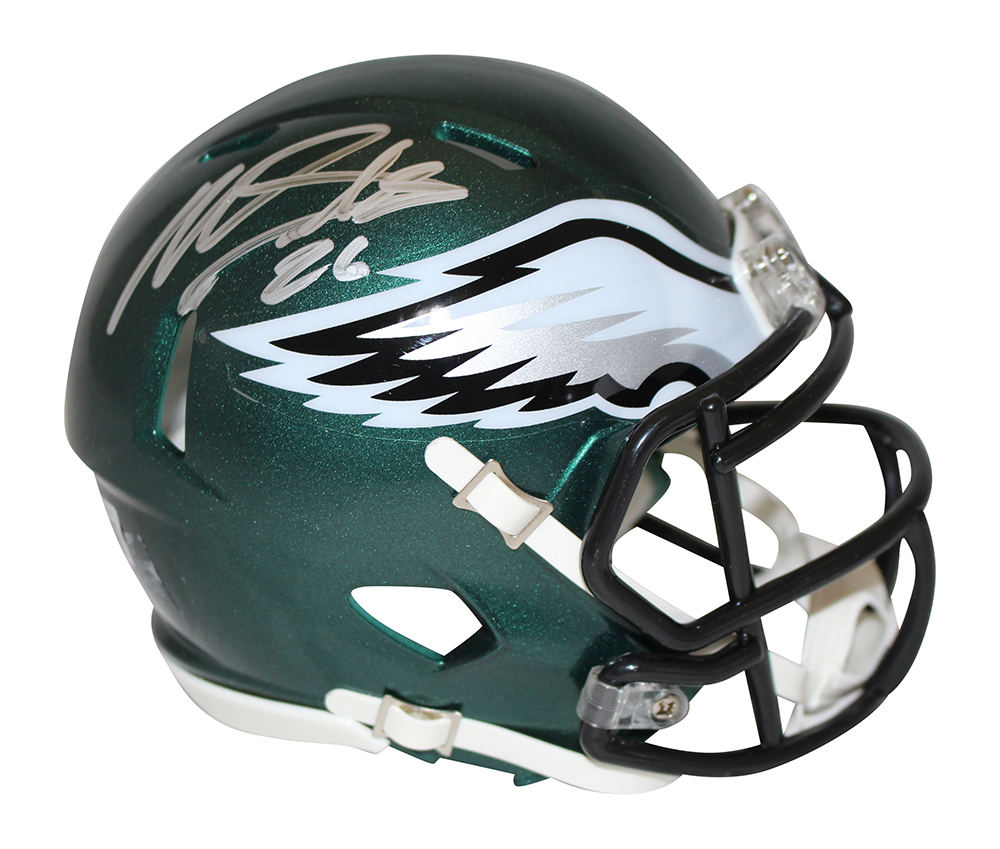 Miles Sanders Autographed Philadelphia Eagles Speed Mini Helmet Beckett
