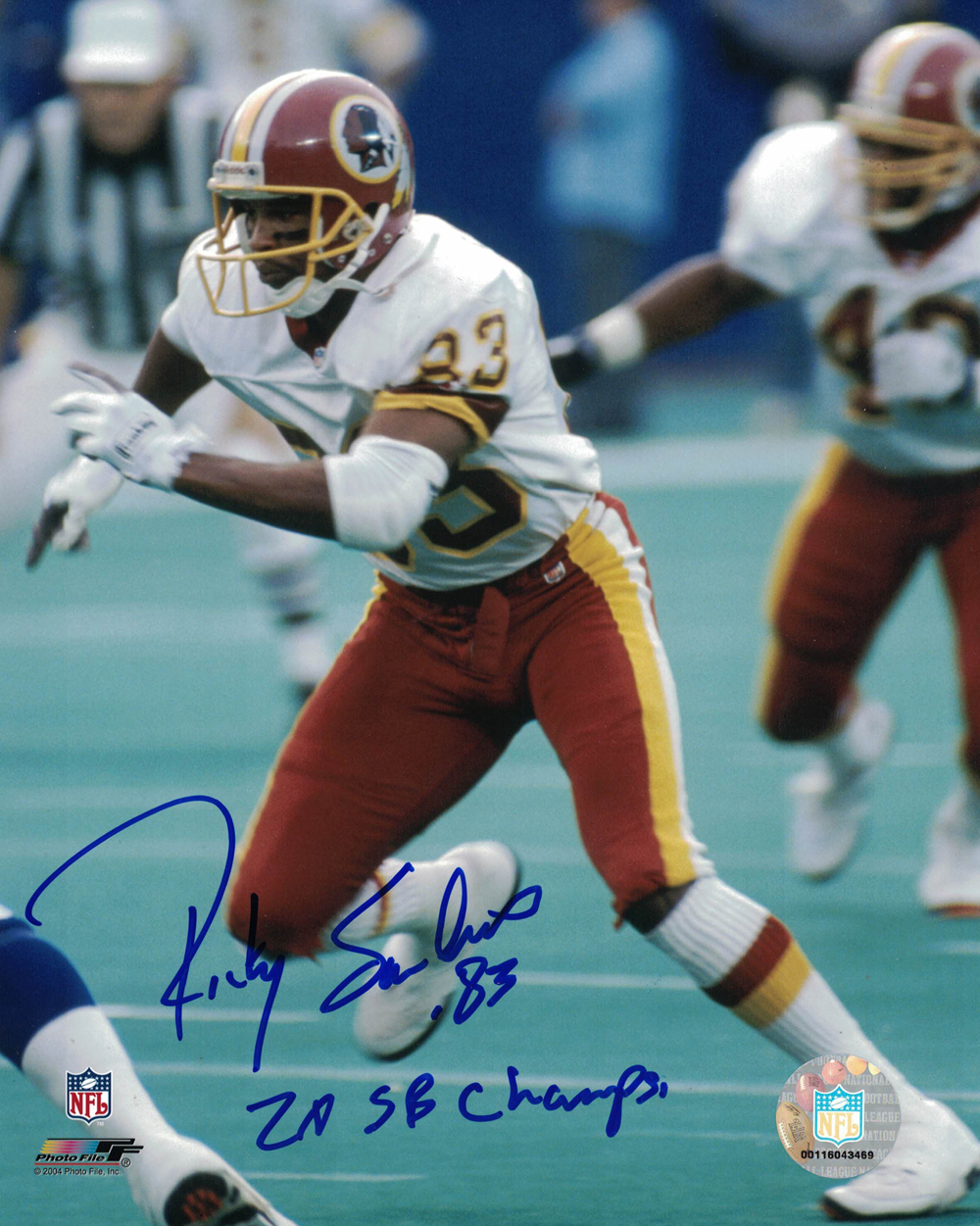 Ricky Sanders Autographed Washington Redskins 8x10 Photo 2x Champs 27920