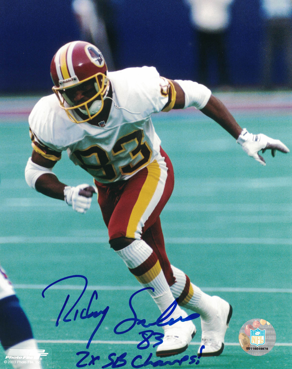 Ricky Sanders Autographed Washington Redskins 8×10 Photo 2x SB Champs 27919 Denver Autographs