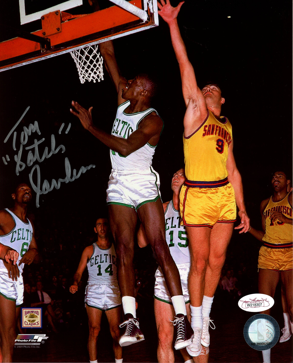 Tom Satch Sanders Autographed/Signed Boston Celtics 8x10 Photo JSA