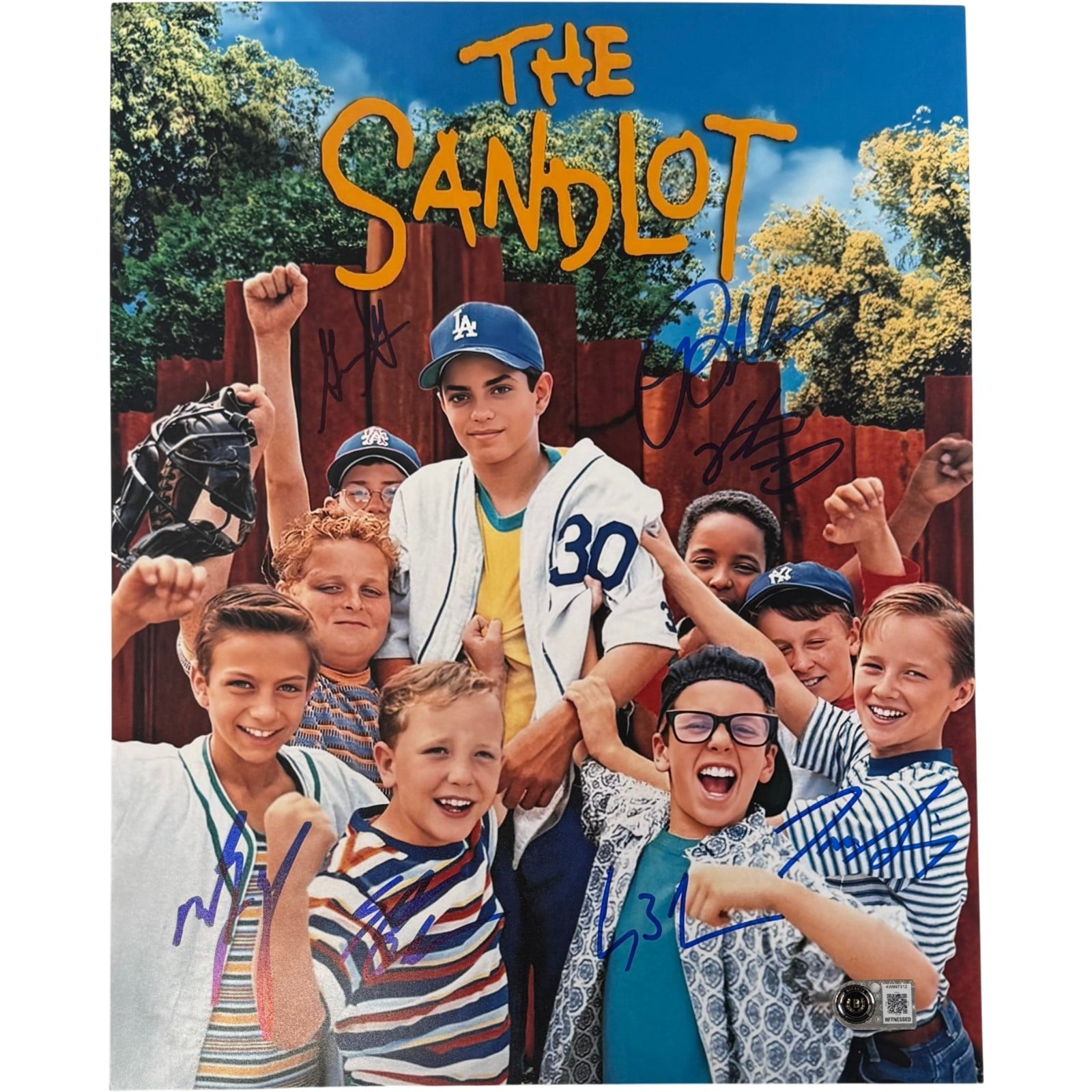 Sandlot Autographed/Signed Sandlot 11x14 Photo Movie Cover Beckett WIT 58321