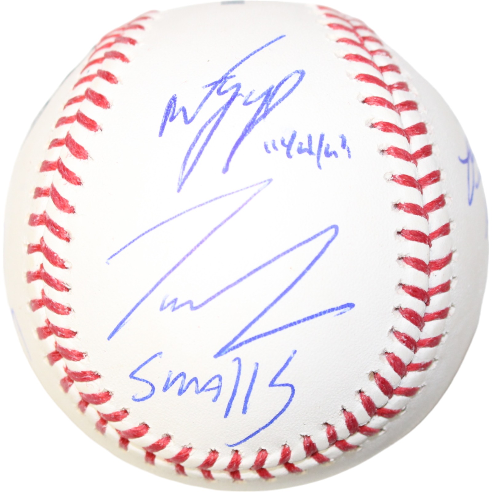 Sandlot Autographed/Signed OML Baseball Tom Guiry +4 Sigs Beckett