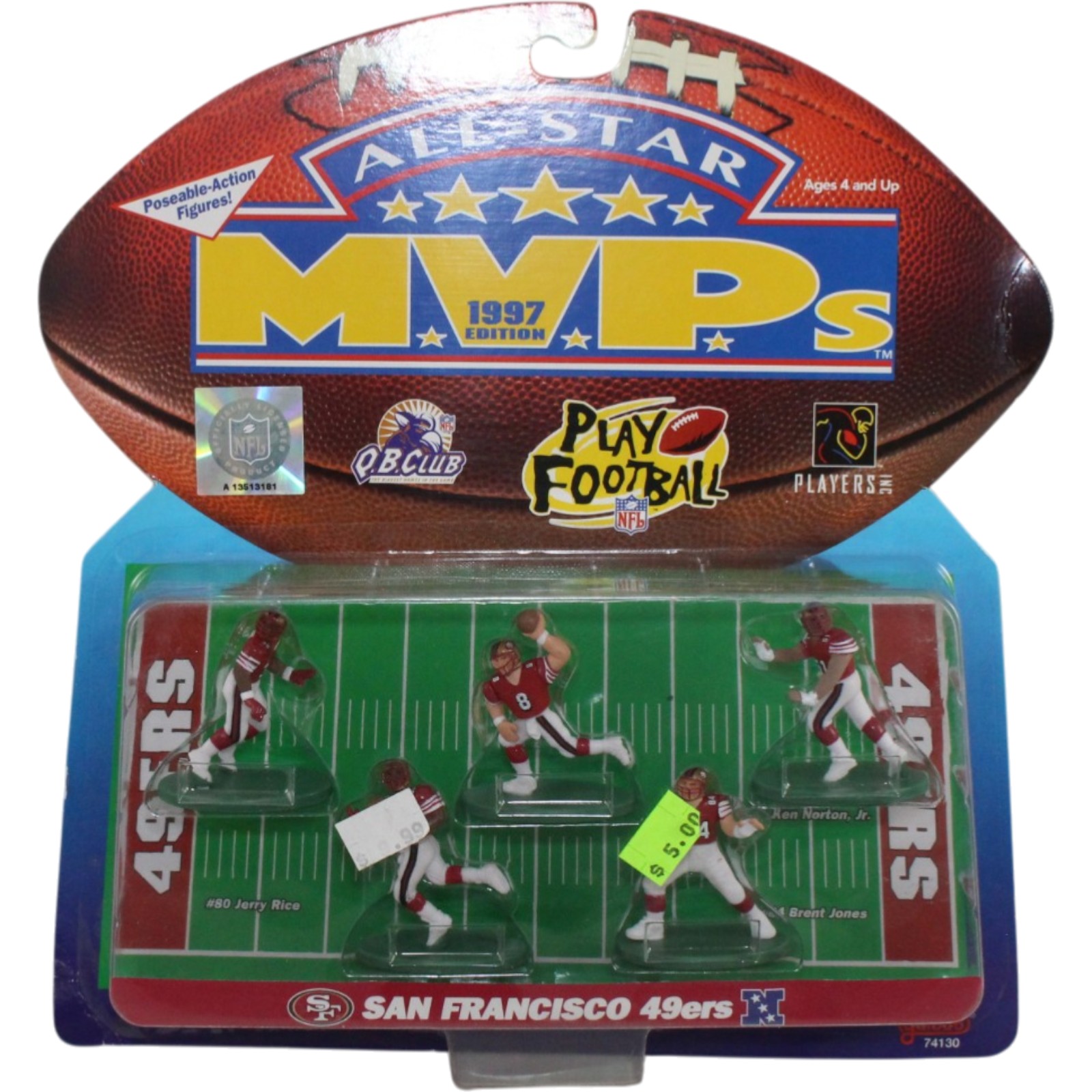San Francisco 49ers QB Club 1997 All Star MVP Mini 5 ct Poseable Figures 55347