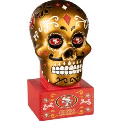 San Francisco 49ers Team Color Sugar Skull Statue Evergreen New 38500