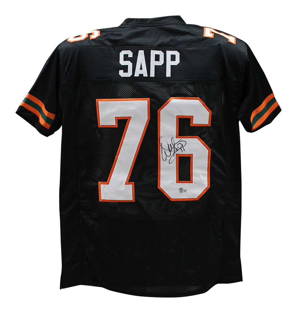 Warren Sapp Autographed/Signed College Style Black XL Jersey Beckett