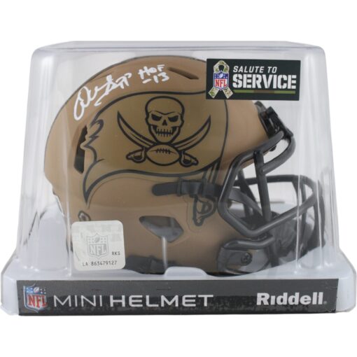 Warren Sapp Autographed Tampa Bay Buccaneers 23 STS Mini Helmet Beckett 50216