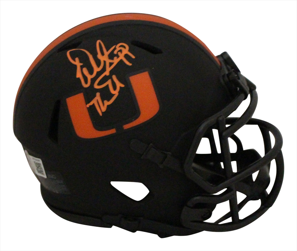 Warren Sapp Autographed Miami Hurricanes Eclipse Mini Helmet The U BAS
