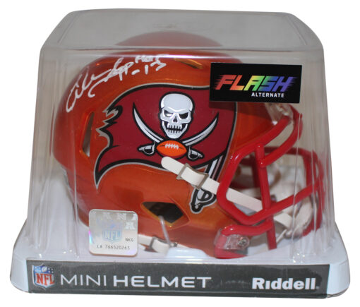 Warren Sapp Autographed Tampa Bay Buccaneers Mini Helmet Flash HOF Beckett 35977